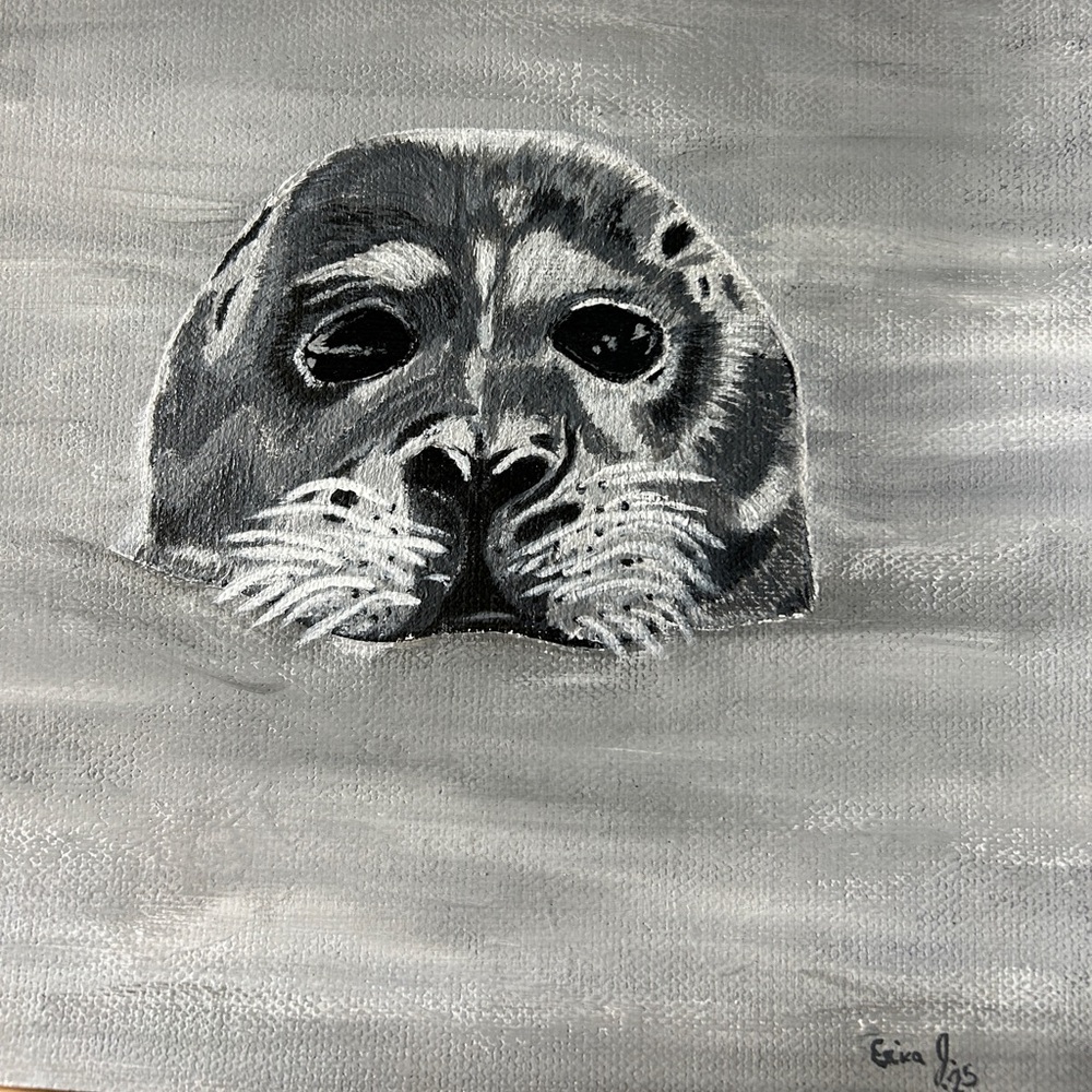 8 1/2 x 11” original  painting Seal.
